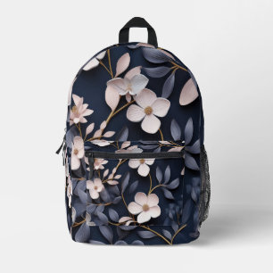 Sac À Dos Imprimé Joli Design Élégant Modèle Floral Blanc