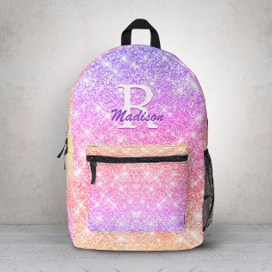 Sac À Dos Imprimé Joli faux éclat ombré violet jaune iridescent