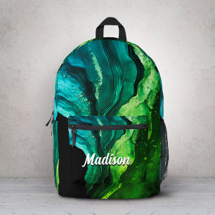 Sac À Dos Imprimé joli faux marbre pailleté artistique monogramme fé