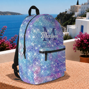 Sac À Dos Imprimé Joli licorne iridescent bleu violet paillettes 