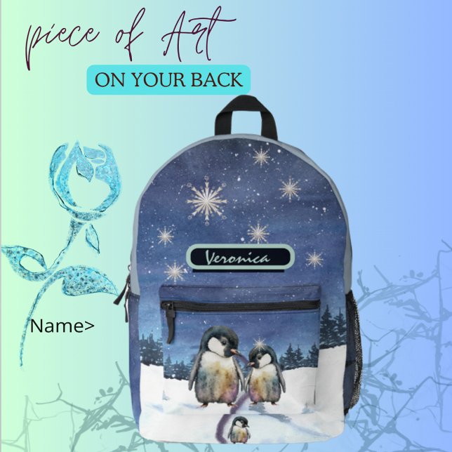 Sac À Dos Imprimé Joli Manchot  (Watercolor Penguin backpack )