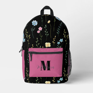 Sac À Dos Imprimé Joli monogramme floral rose