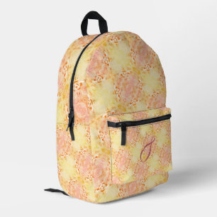 Sac À Dos Imprimé Joli Monogramme rose et jaune
