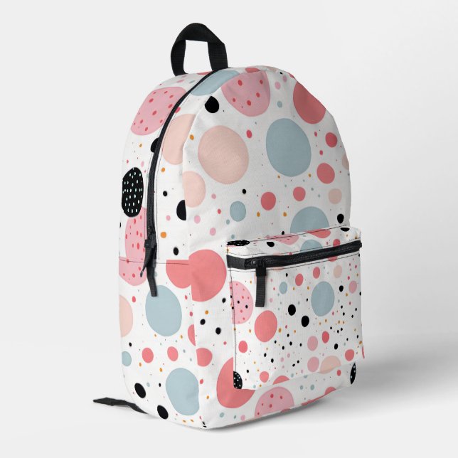Sac À Dos Imprimé Joli motif à pois blanc (Coin arrière gauche)