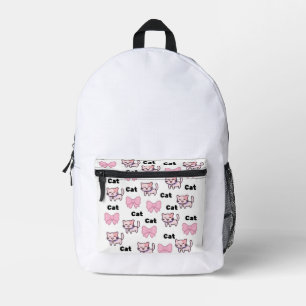 Sac À Dos Imprimé Joli motif de chat rose et noeud