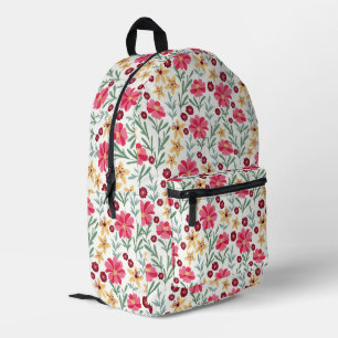 Sac À Dos Imprimé Joli motif floral vintage rose et jaune