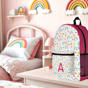Sac À Dos Imprimé Joli motif pastel monogramme féminin