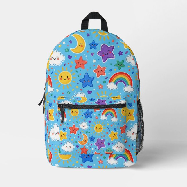Sac À Dos Imprimé Joli motif transparent de l'espace arc-en-ciel (Recto)