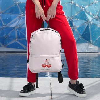 Sac À Dos Imprimé Joli Nœud Rouge et Rose Cerise en Forme de Cœur po
