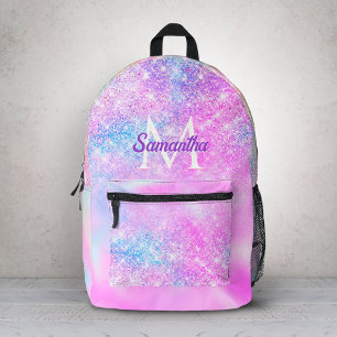 Sac À Dos Imprimé Joli paillettes dégradé rose bleu iridescent