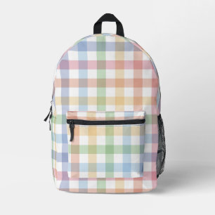 Sac À Dos Imprimé Joli pastel arc-en-ciel en vichy plaid