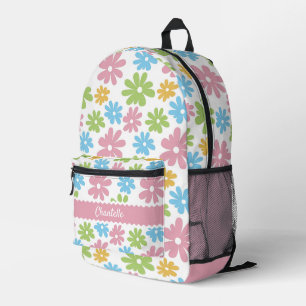 Sac À Dos Imprimé Joli Pastel Bleu Bleu Rose Vert Motif Floral