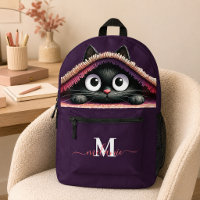 Joli Petit Chat Noir Violet Nom Personnalisé