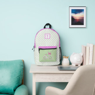 Sac À Dos Imprimé Joli Pois et vélo Personnalisé