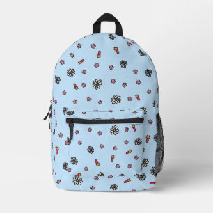Sac À Dos Imprimé Joli rose et blanc floral avec étoiles en bleu béb