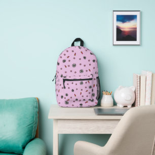 Sac À Dos Imprimé Joli rose et blanc floral avec étoiles en rose
