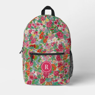Sac À Dos Imprimé Joli rose Orange motif floral Vintage