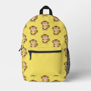 Sac À Dos Imprimé Joli Singe Drôle Avec Motif Banane