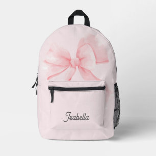 Sac À Dos Imprimé Jolie Coquette Fille au Nœud Rose
