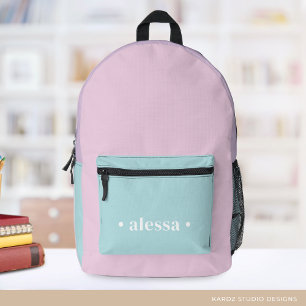 Sac À Dos Imprimé Jolie couleur pastel École de filles personnalisée