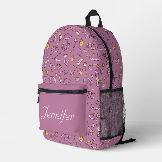 Sac À Dos Imprimé Jolie Fille de Château Princesse  (Coin arrière droit)