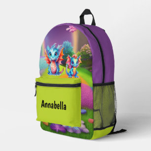 Sac À Dos Imprimé Jolie filles dragon ajouter nom