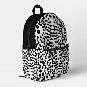 Sac À Dos Imprimé Jolie impression noir et blanc fleurie