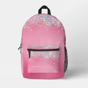 Sac À Dos Imprimé Jolie Parties scintillant holographique Fille rose