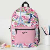 Jolies filles roses Tour Eiffel Floral