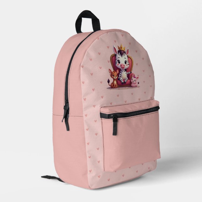 Sac À Dos Imprimé Jolis cœurs roses pastel (Coin arrière gauche)