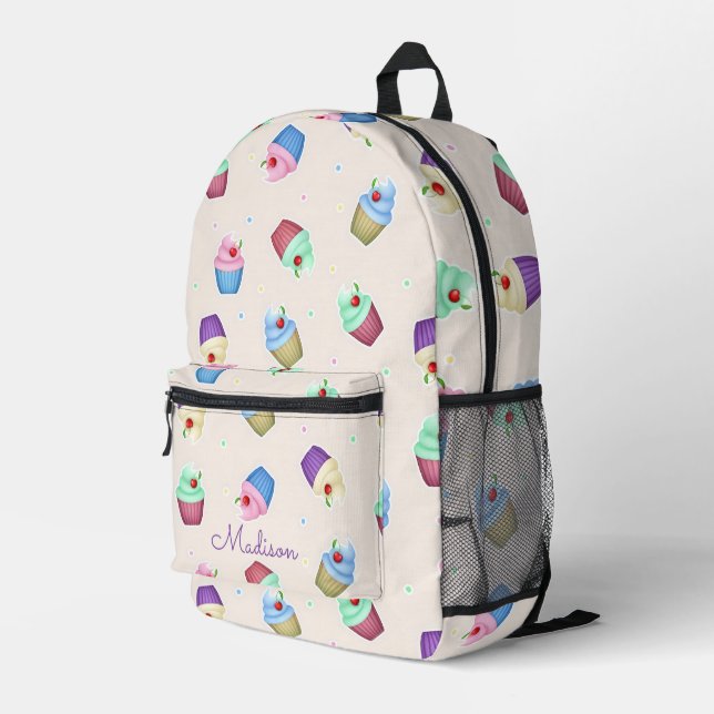 Sac À Dos Imprimé Jolis Cupcakes Colorés (Coin arrière droit)