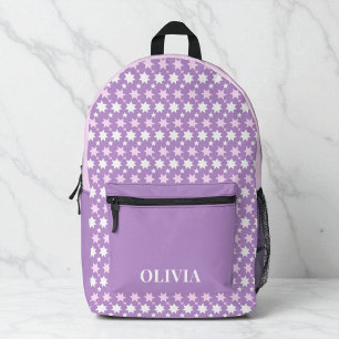 Sac À Dos Imprimé Jolis Filles Personnalisées Violet Rose Étoiles En