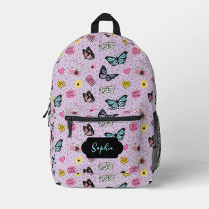 Sac À Dos Imprimé Jolis Papillons Groovy Aquarelle Rose Féminin