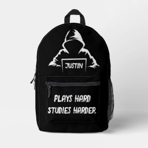 Sac À Dos Imprimé Jouer dur Étude Harder cool Chic T-Shirt