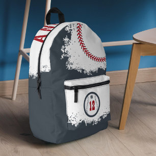 Sac À Dos Imprimé Joueur de l'équipe de base-ball Jersey nombre gris