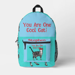 Sac À Dos Imprimé Joyeux anniversaire Vous Cool Tabby Chat Mens Mari