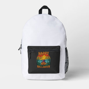 Sac À Dos Imprimé Joyeux Halloween Citrouille Sorcière Chapeau Plein