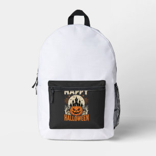 Sac À Dos Imprimé Joyeux Halloween Jack O Lantern Château Hanté