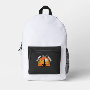 Sac À Dos Imprimé Joyeux Halloween Sorcière Coucher de soleil Design