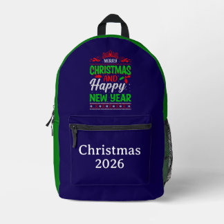 Sac À Dos Imprimé Joyeux Noël et Bonne Année-61064