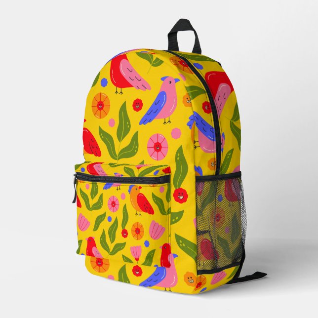 Sac À Dos Imprimé Joyeux oiseaux se rassemblent joyeux (Coin arrière droit)