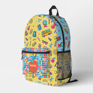 Sac À Dos Imprimé Joyeux premier jour d'école Monogramme personnalis