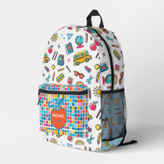 Sac À Dos Imprimé Joyeux premier jour d'école Monogramme personnalis