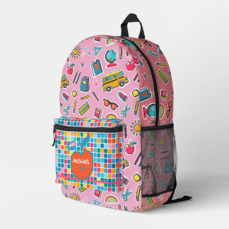 Sac À Dos Imprimé Joyeux premier jour d'école Monogramme personnalis