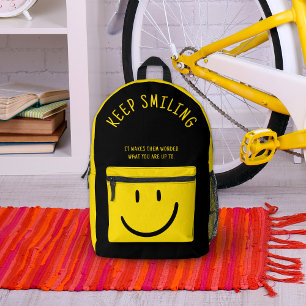 Sac À Dos Imprimé Joyeux sourire jaune