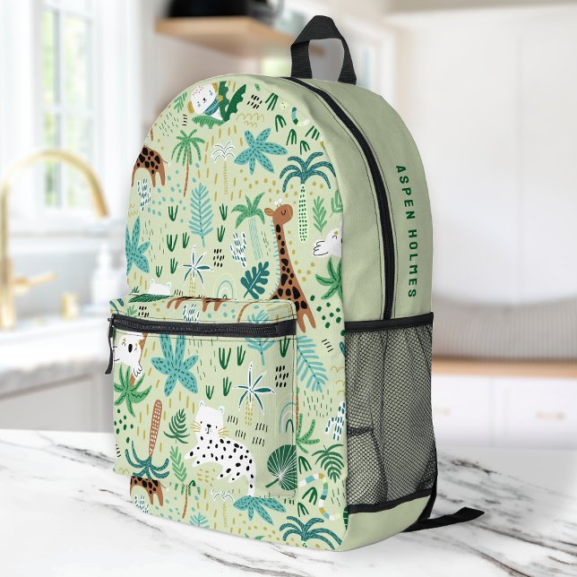 Sac À Dos Imprimé Jungle Motif Animaux mignons Tropical Print Kids (Créateur téléchargé)
