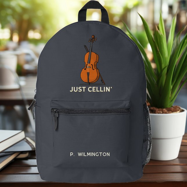 Sac À Dos Imprimé Juste Cellin Cellist Musicien Gag nouveauté (Just Cellin Celist Personalized Navy Blue Backpack)