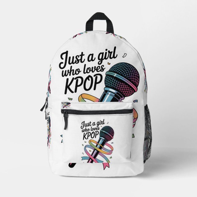 Sac À Dos Imprimé Juste une fille qui aime Kpop (Recto)