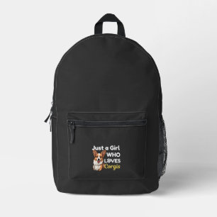 Sac À Dos Imprimé Juste une fille qui aime les Corgis