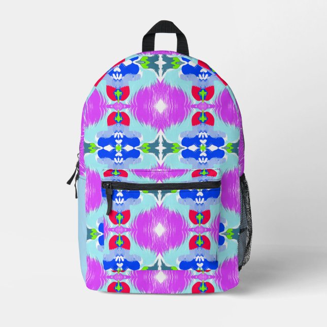 Sac À Dos Imprimé Kaleidoscope Fleur d'Azur (Recto)